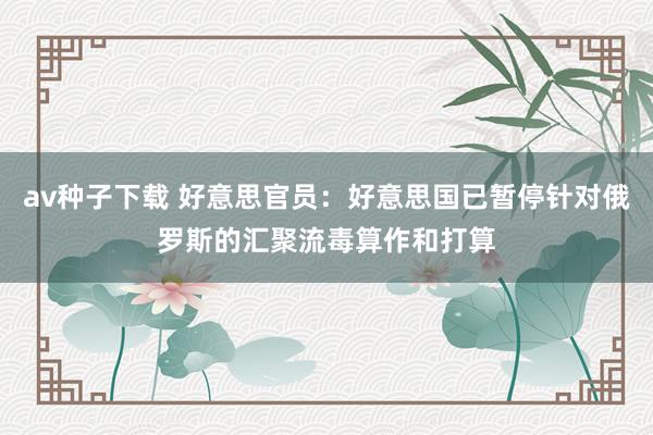 av种子下载 好意思官员：好意思国已暂停针对俄罗斯的汇聚流毒算作和打算