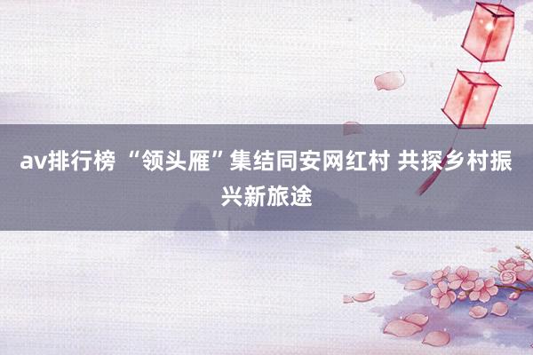 av排行榜 “领头雁”集结同安网红村 共探乡村振兴新旅途