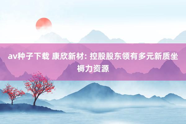 av种子下载 康欣新材: 控股股东领有多元新质坐褥力资源