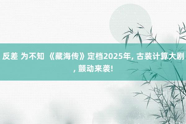 反差 为不知 《藏海传》定档2025年, 古装计算大剧, 颤动来袭!